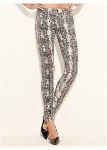 Blugi skinny strech cu print piton