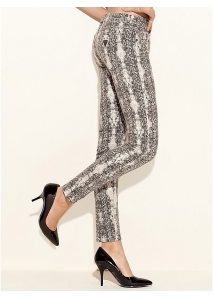 Blugi skinny strech cu print piton
