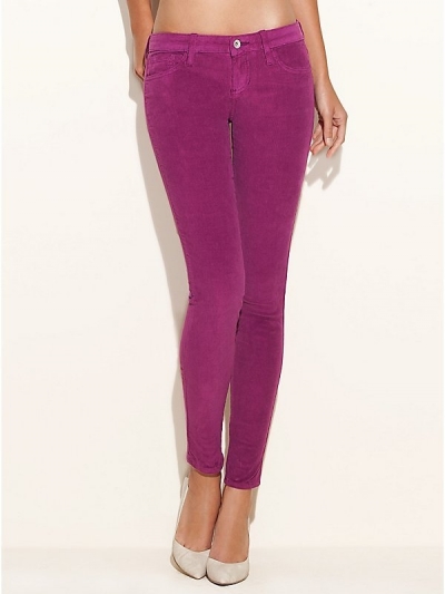 Blugi ultra skinny stretch din catifea reiata