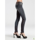 Blugi skinny stretch prespalati, cu fermoare la glezne