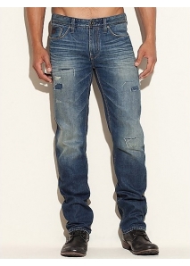 Blugi slim cu aspect uzat