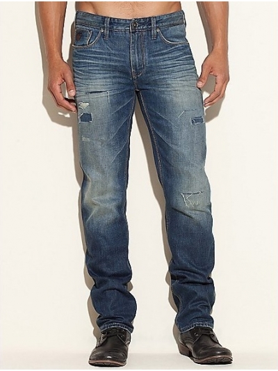 Blugi slim cu aspect uzat