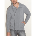 Pulover jacheta cu maneci raglan si fermoar lung intr-o parte