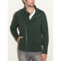 Pulover jacheta cu maneci raglan si fermoar lung intr-o parte