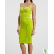 Rochie pana la genunchi, cu corset push-up