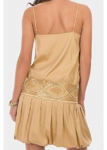 Rochie din matase cu broderie cu margele cusute