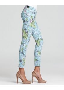 Blugi skinny cu imprimeu floral