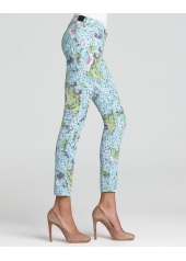 Blugi skinny cu imprimeu floral
