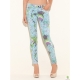 Blugi skinny cu imprimeu floral