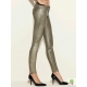 Blugi ultra skinny metalici, cerati, cu aspect de piele
