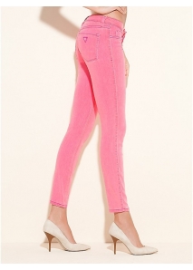 Blugi skinny colorati, neon, cu textura velina