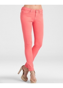 Blugi skinny colorati, neon, cu textura velina
