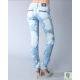 Blugi moto skinny, cu talie joasa, decolorati