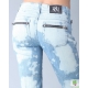 Blugi moto skinny, cu talie joasa, decolorati