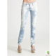Blugi moto skinny, cu talie joasa, decolorati