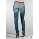 Blugi ultra skinny cu rupturi, prespalati