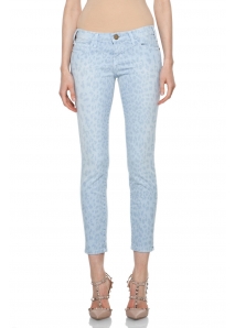 Blugi skinny pana la glezne, animal-print