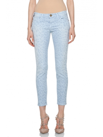 Blugi skinny pana la glezne, animal-print