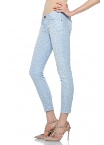 Blugi skinny pana la glezne, animal-print