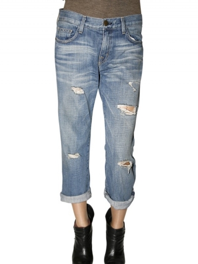 Blugi boyfriend, 3/4 cu rupturi