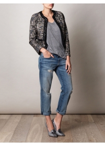 Blugi boyfriend, 3/4 cu rupturi