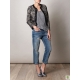 Blugi boyfriend, 3/4 cu rupturi