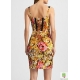 Rochie bodycon din matase cu print floral si corsaj 