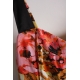 Rochie bodycon din matase cu print floral si corsaj 