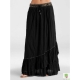 Fusta gypsy maxi, cu volane si paiete metalice