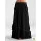 Fusta gypsy maxi, cu volane si paiete metalice