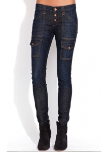 Lot basic - colanti din denim cu buzunare cargo RICH&SKINNY si blugi skinny 3/4 CURRENT/ELLIOTT