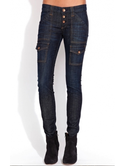 Lot basic - colanti din denim cu buzunare cargo RICH&SKINNY si blugi skinny 3/4 CURRENT/ELLIOTT