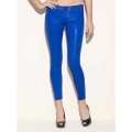 Blugi ultra skinny, cerati, cu aspect de piele