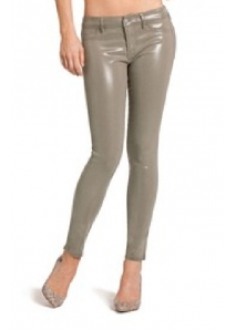 Blugi skinny, ultra glossy, cu aspect de piele