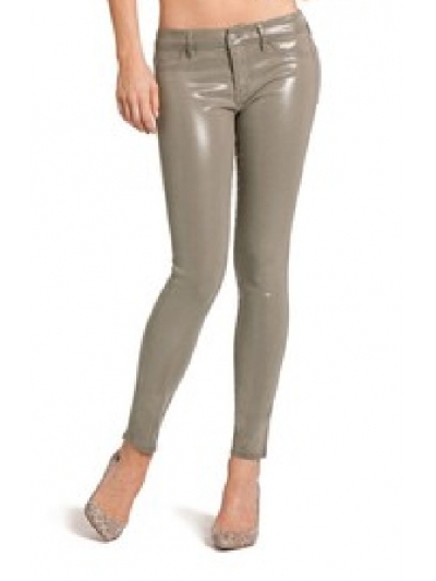 Blugi skinny, ultra glossy, cu aspect de piele