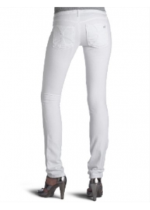 Blugi ultra skinny, cerati, cu aspect de piele
