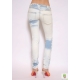 Blugi skinny decolorati, cu rupturi