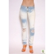 Blugi skinny decolorati, cu rupturi