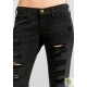 Blugi skinny cu taieturi franjurate 
