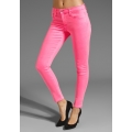 Blugi skinny colorati, neon, cu textura velina