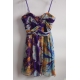 Rochie babydoll din matase naturala, cu print floral abstract