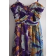 Rochie babydoll din matase naturala, cu print floral abstract
