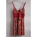 Rochie babydoll din matase naturala, cu print tribal abstract