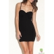 Rochie bodycon tricotata, cu bustiera push-up si insertie de dantela