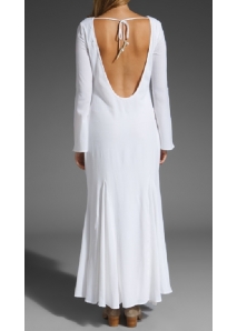 Rochie maxi decupata adanc la spate