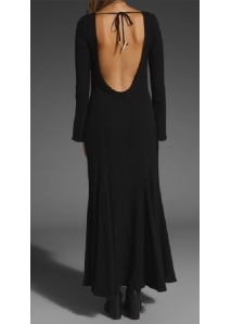 Rochie maxi decupata adanc la spate