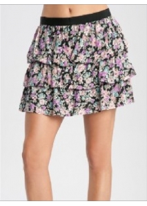 Fusta scurta cu volane si print floral