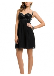 Rochie babydoll cu bustiera cu efect "piele de sarpe"