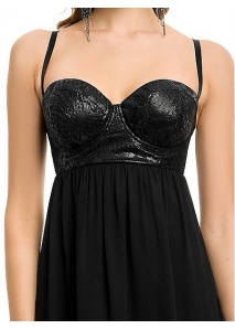 Rochie babydoll cu bustiera cu efect "piele de sarpe"