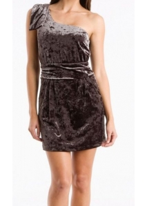 Rochie asimetrica, din catifea